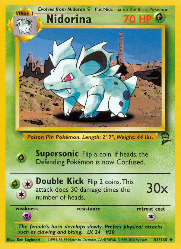 Nidorina⁣ - Base Set 2⁣ (Uncommon)⁣ [53] English / Near Mint / Normal