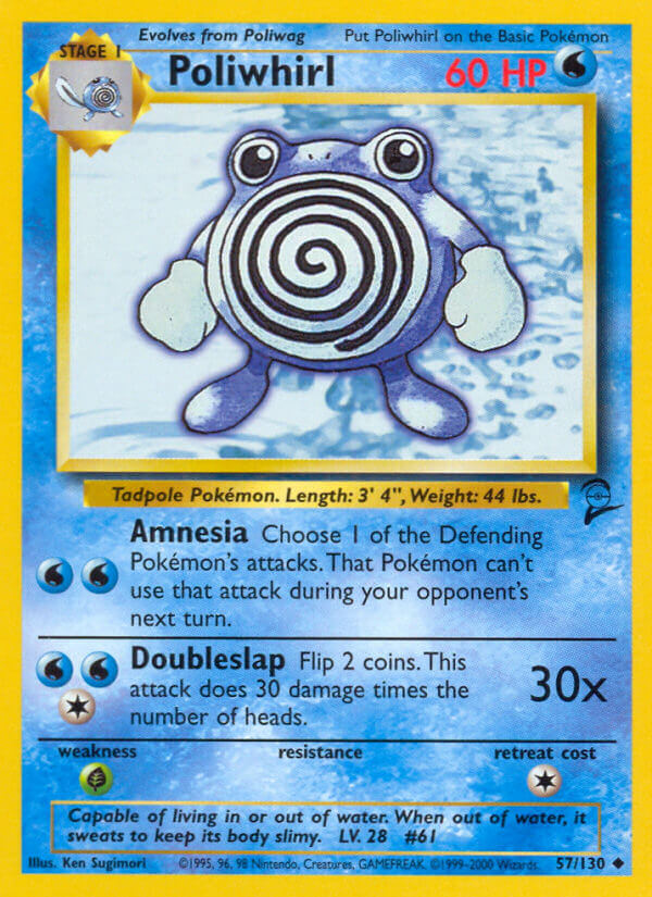 Poliwhirl⁣ - Base Set 2⁣ (Uncommon)⁣ [57] English / Good / Normal