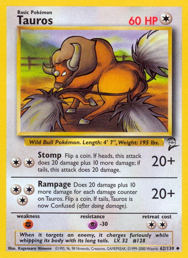 Tauros - Base Set 2 (Uncommon) [B2-62] English / Near Mint / Normal