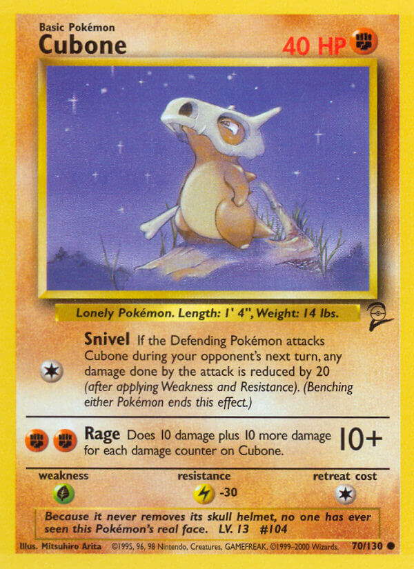 Cubone⁣ - Base Set 2⁣ (Common)⁣ [70] English / Played / Normal
