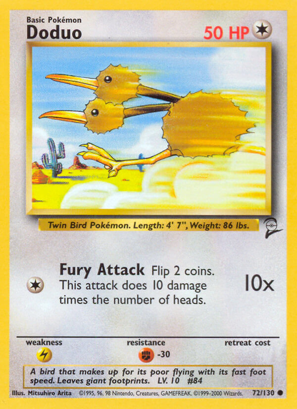 Doduo⁣ - Base Set 2⁣ (Common)⁣ [72] English / Poor / Normal