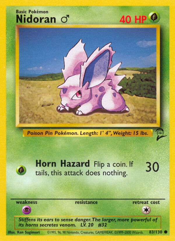 Nidoran [M]⁣ - Base Set 2⁣ (Common)⁣ [83] English / Light Played / Normal