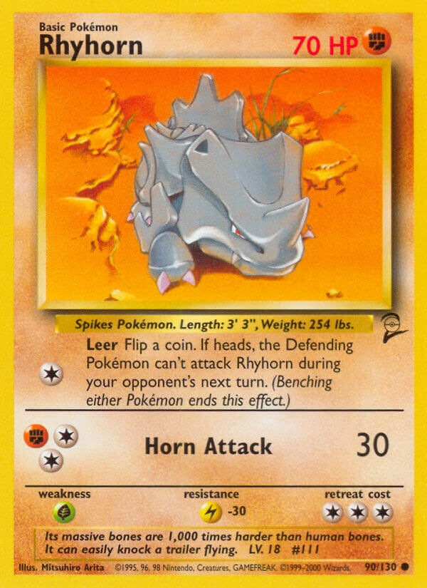 Rhyhorn⁣ - Base Set 2⁣ (Common)⁣ [90] English / Excellent / Normal