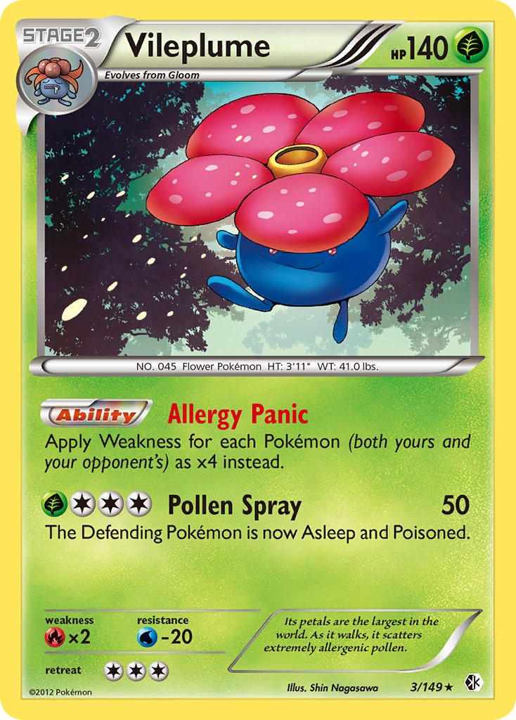 Vileplume Boundaries Crossed Holo Rare Kortspil