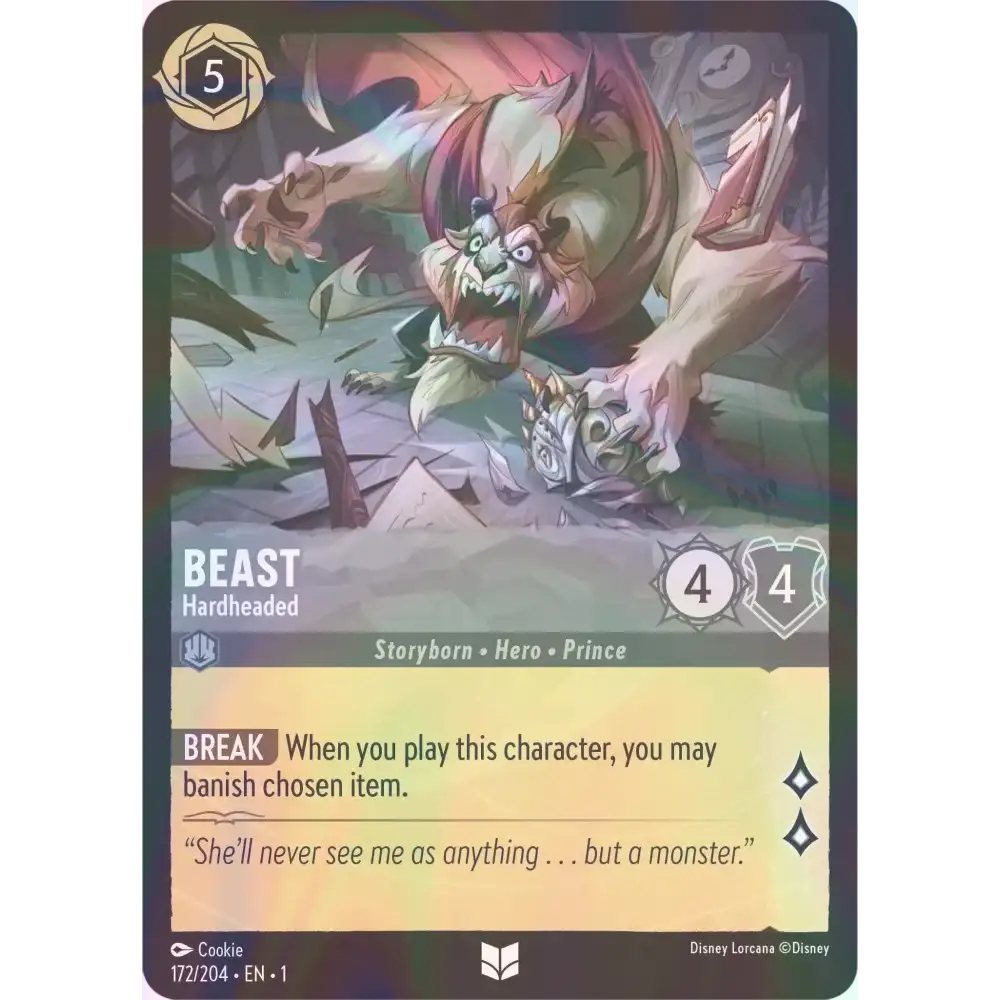 Beast - Hardheaded - Foil (Uncommon) - 172/204 - Disney