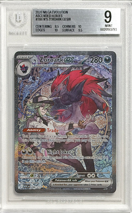 N's Zoroark ex #286 - Ascended Heroes - Special Illustration Rare - BGS 9