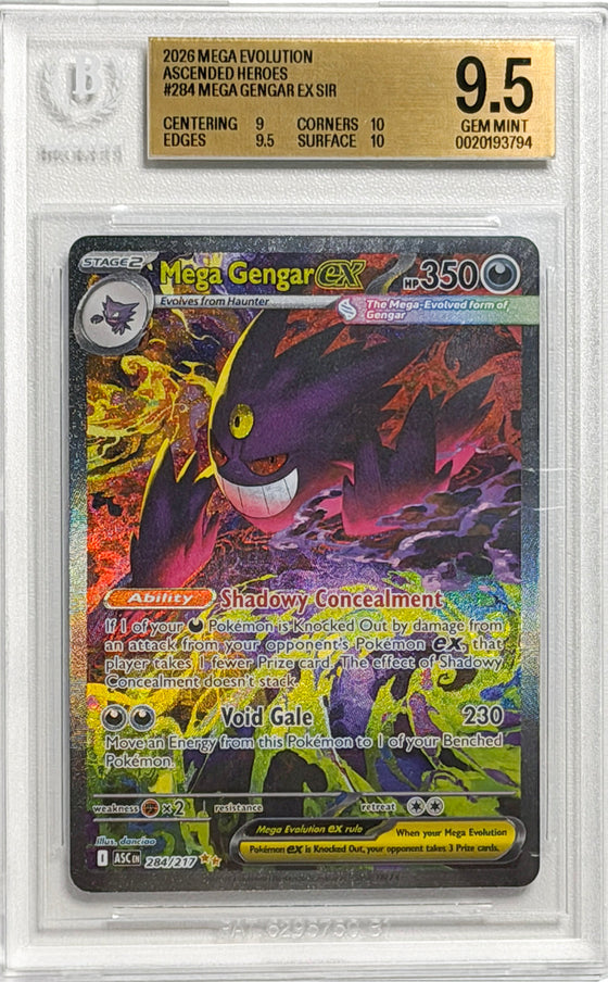 Mega Gengar ex #284 - Ascended Heroes - Special Illustration Rare - BGS 9.5