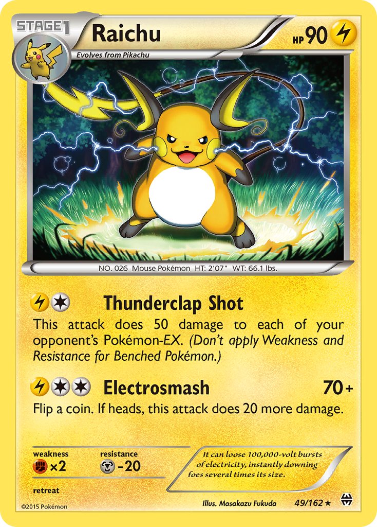 Raichu - BREAKthrough (Rare) [BKT-49] English / Near Mint / Normal