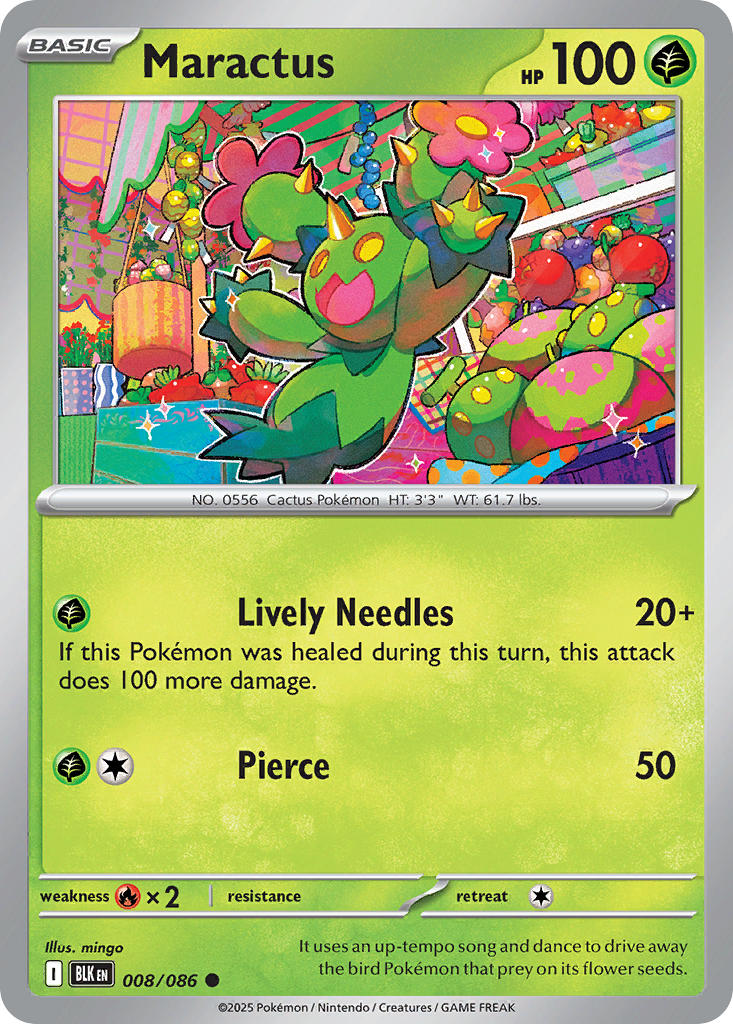 Maractus⁣ - Black Bolt⁣ (Common)⁣ [008] English / Near Mint / Reverse-Holo Normal