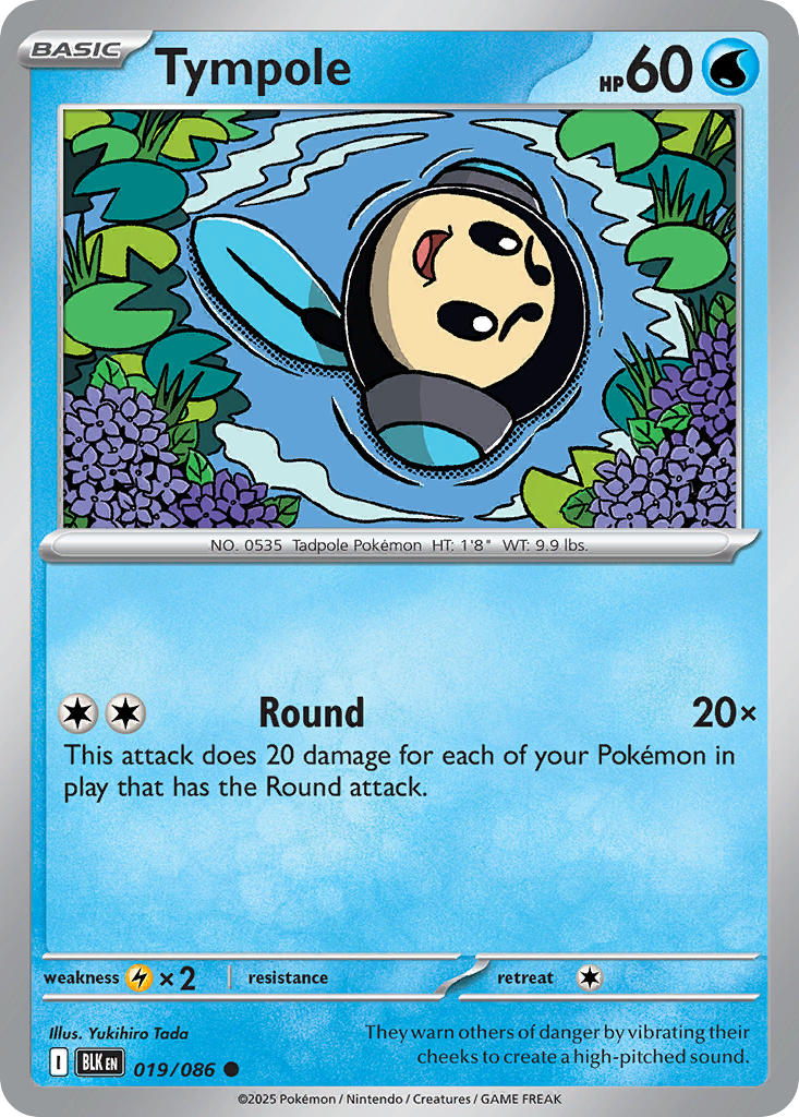 Tympole⁣ - Black Bolt⁣ (Common)⁣ [019] English / Near Mint / Reverse-Holo Normal