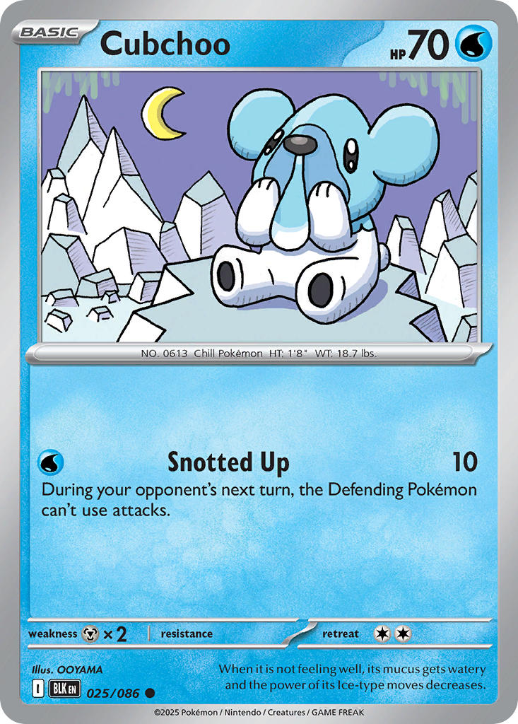 Cubchoo⁣ - Black Bolt⁣ (Common)⁣ [025] English / Near Mint / Reverse-Holo Normal