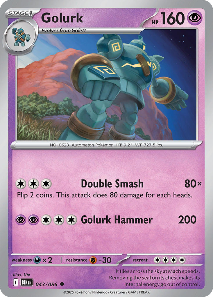 Golurk⁣ - Black Bolt⁣ (Uncommon)⁣ [043] English / Near Mint / Normal