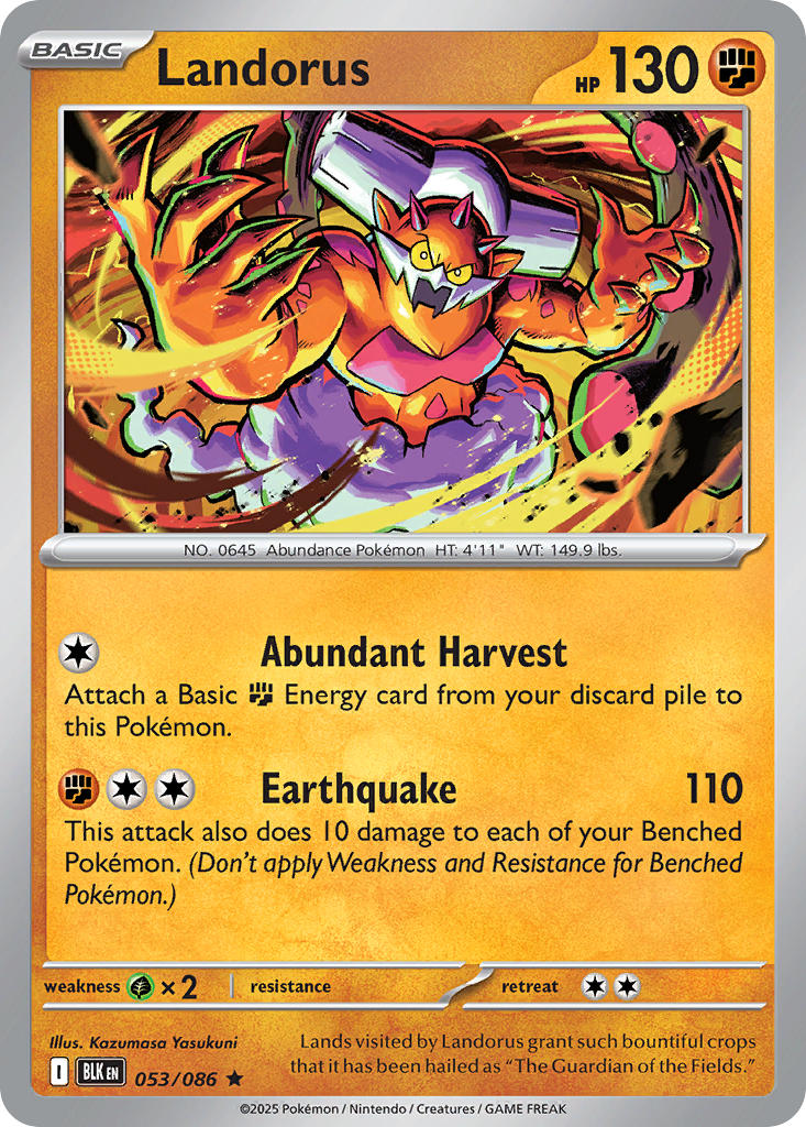 Landorus⁣ - Black Bolt⁣ (Rare)⁣ [053] English / Near Mint / Reverse-Holo Normal