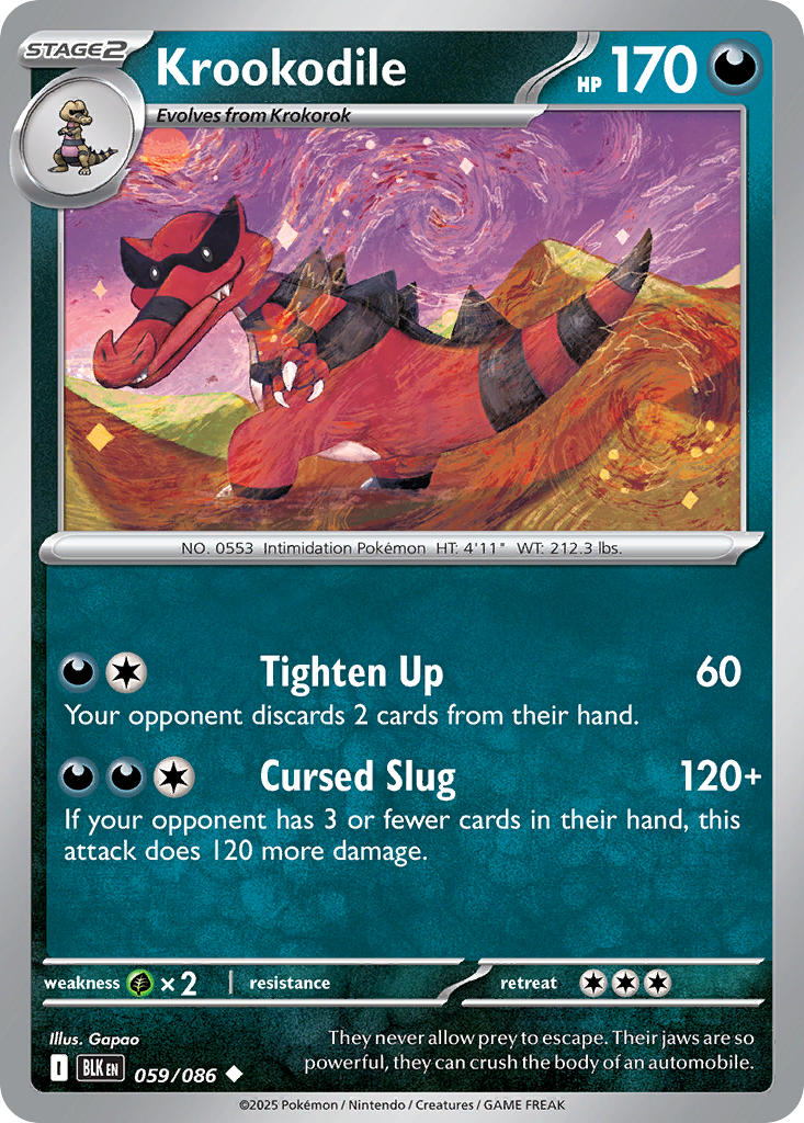 Krookodile⁣ - Black Bolt⁣ (Uncommon)⁣ [059] English / Near Mint / Normal