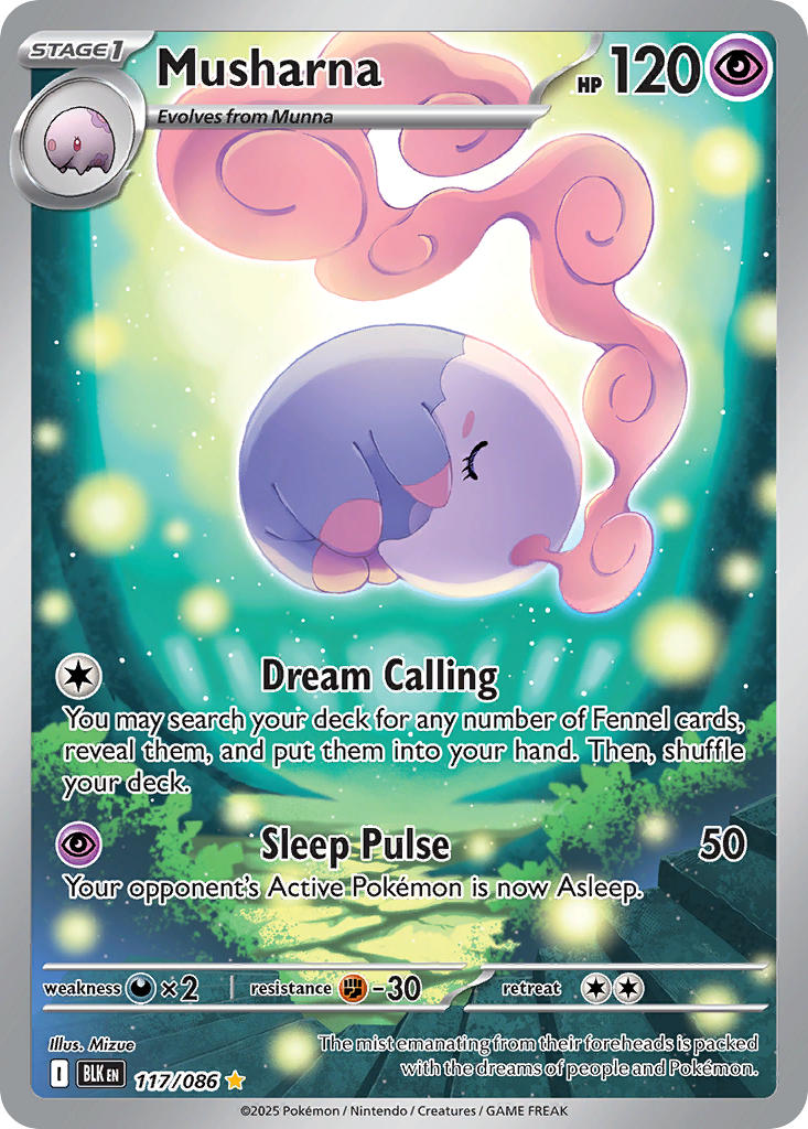 Musharna⁣ - Black Bolt⁣ (Illustration Rare)⁣ [117] English / Near Mint / Normal