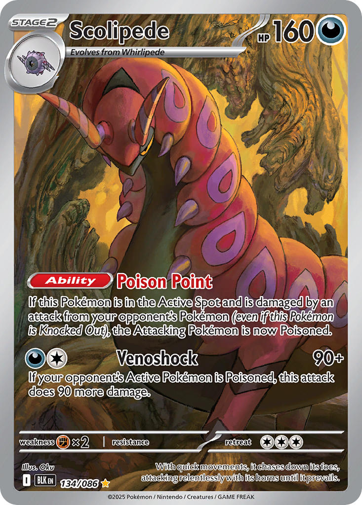 Scolipede⁣ - Black Bolt⁣ (Illustration Rare)⁣ [134] English / Near Mint / Normal