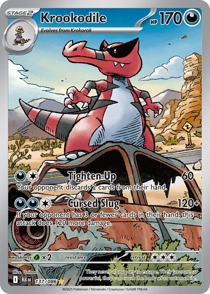 Krookodile⁣ - Black Bolt⁣ (Illustration Rare)⁣ [137] English / Near Mint / Normal