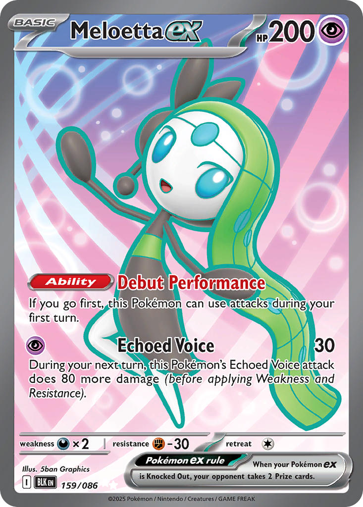 Meloetta ex⁣ - Black Bolt⁣ (Ultra Rare)⁣ [159] English / Near Mint / Normal