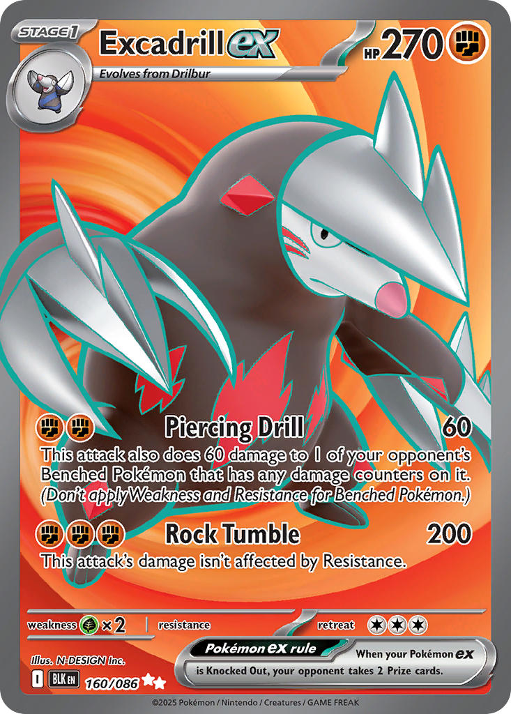 Excadrill ex⁣ - Black Bolt⁣ (Ultra Rare)⁣ [160] English / Near Mint / Normal