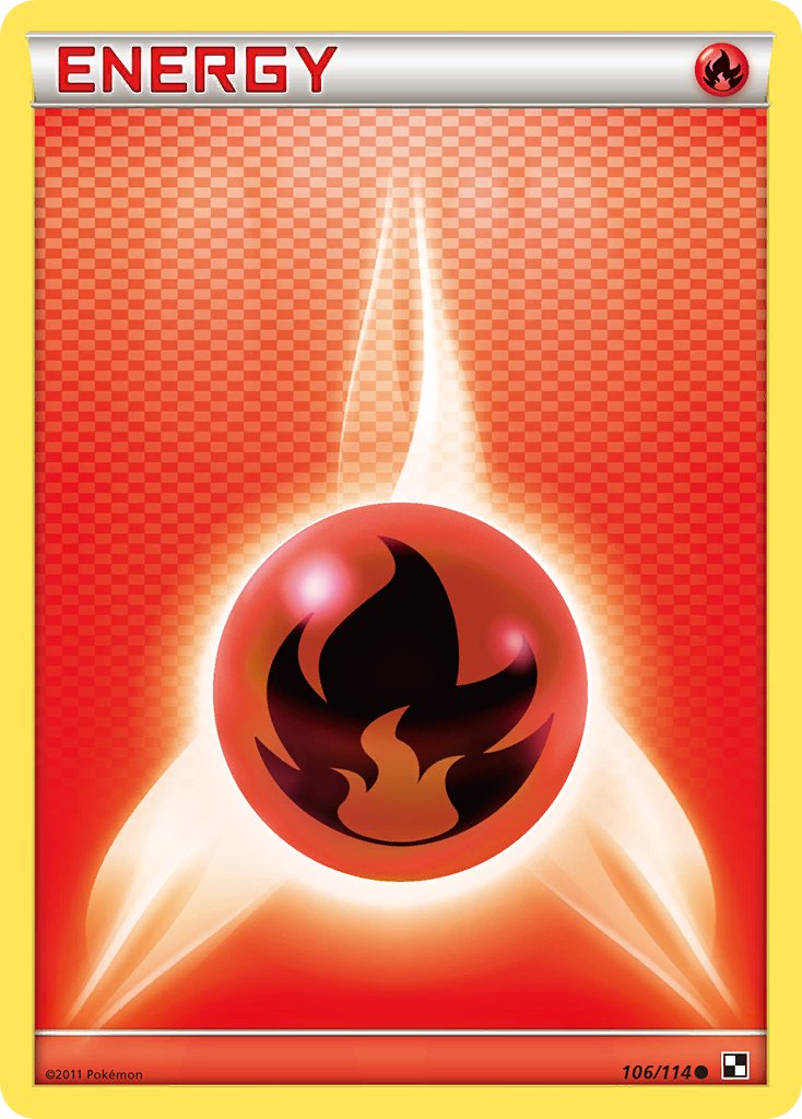 Fire Energy - Black & White (Common) [BLW-106] English / Near Mint / Normal