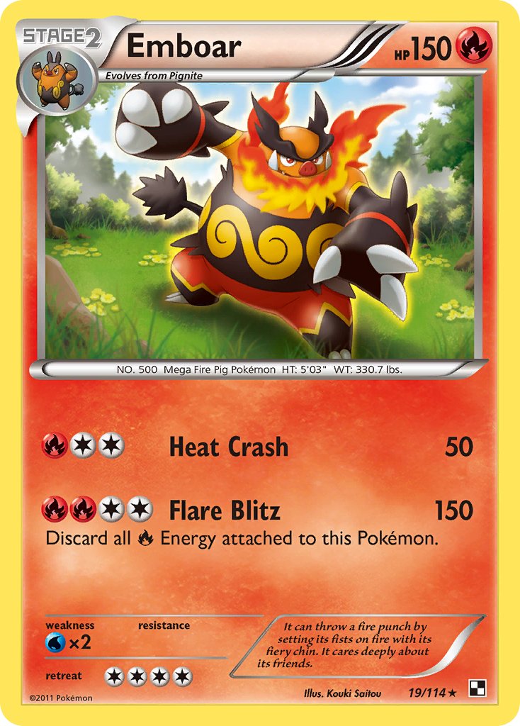Emboar - Black & White (Holo Rare) [BLW-19] English / Near Mint / Normal