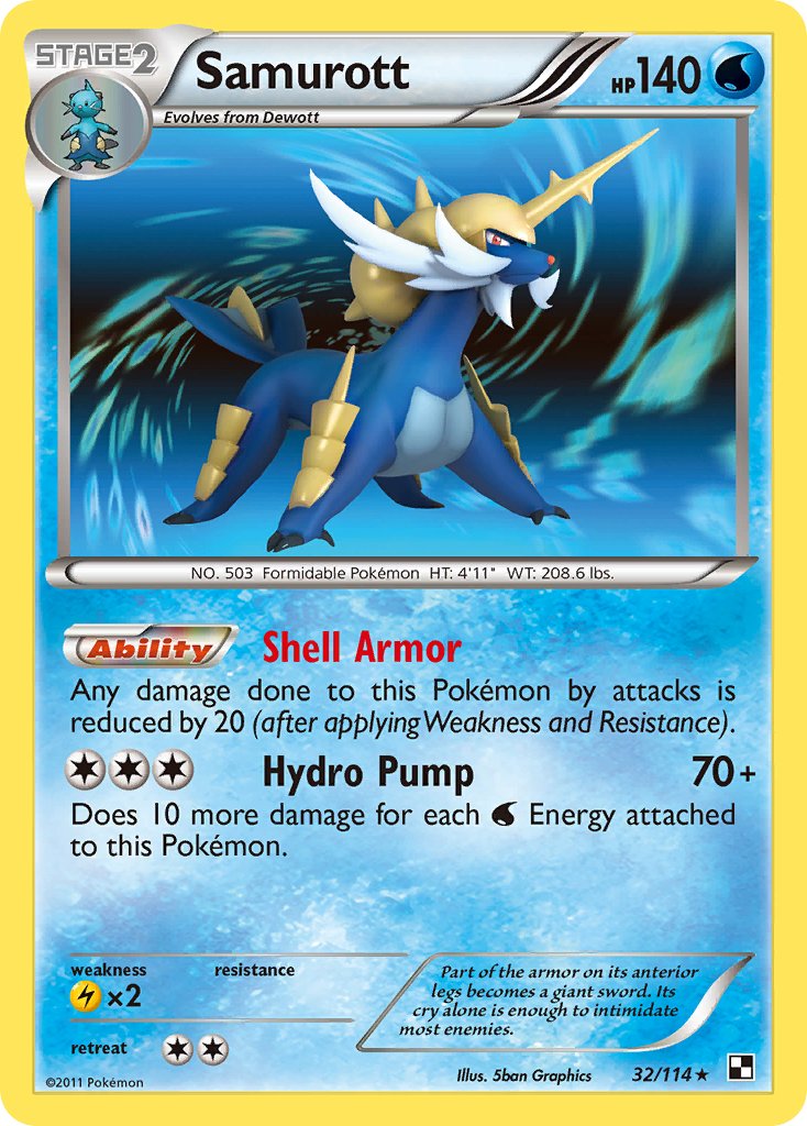 Samurott - Black & White (Holo Rare) [BLW-32] English / Near Mint / Normal