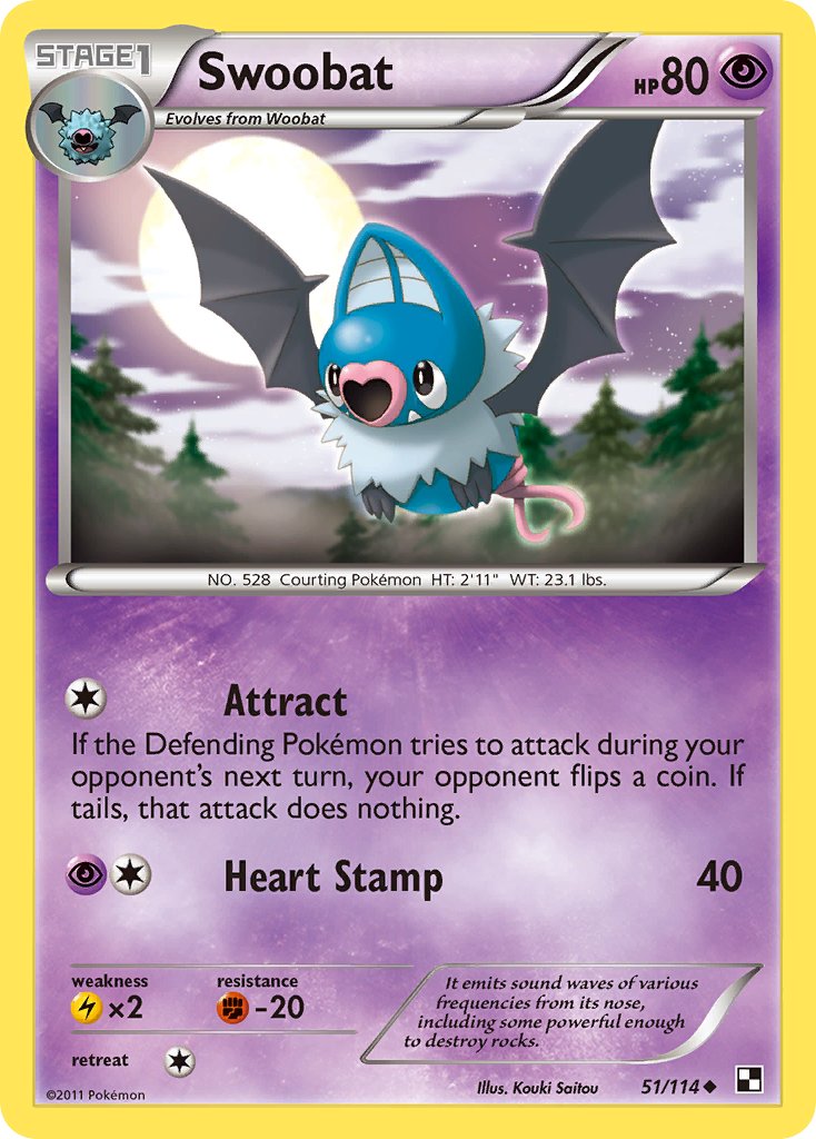 Swoobat - Black & White (Uncommon) [BLW-51] English / Near Mint / Normal