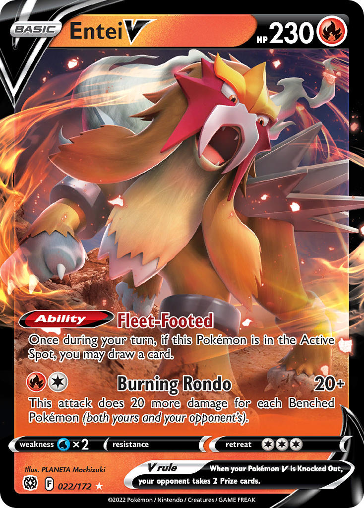 Entei V - Brilliant Stars (Ultra Rare) [BRS-022] English / Near Mint / Normal