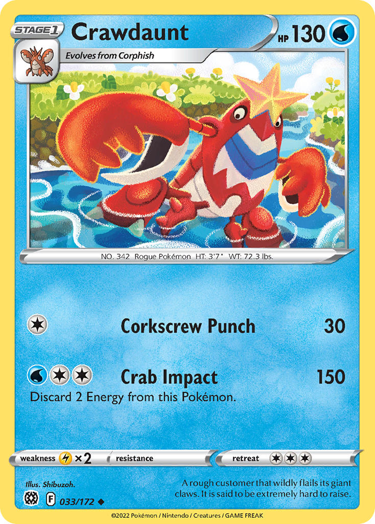 Crawdaunt - Brilliant Stars (Uncommon) [BRS-033] English / Near Mint / Normal