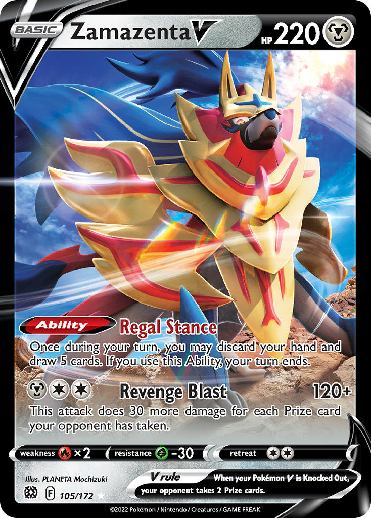 Zamazenta V - Brilliant Stars (Ultra Rare) [BRS-105] English / Near Mint / Normal