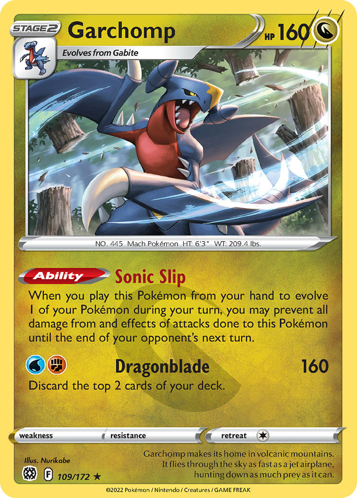 Garchomp - Brilliant Stars (Holo Rare) [BRS-109] English / Good / Reverse-Holo Normal
