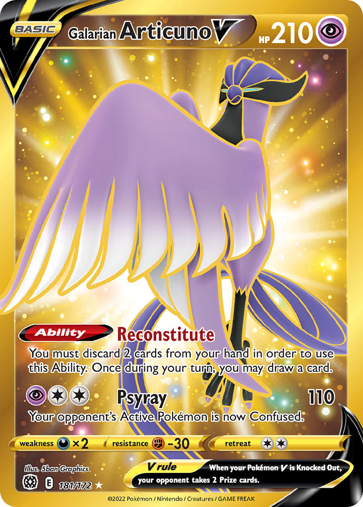 Galarian Articuno V - Brilliant Stars (Secret Rare) [BRS-181] English / Near Mint / Normal