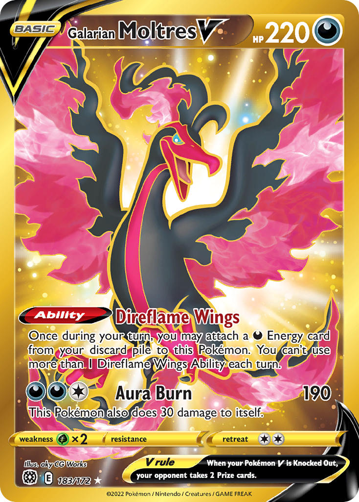 Galarian Moltres V - Brilliant Stars (Secret Rare) [BRS-183] English / Near Mint / Normal