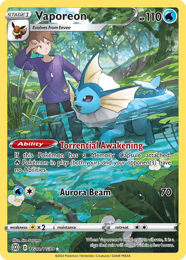 Vaporeon - Brilliant Stars (Holo Rare) [BRS-TG02] English / Near Mint / Normal