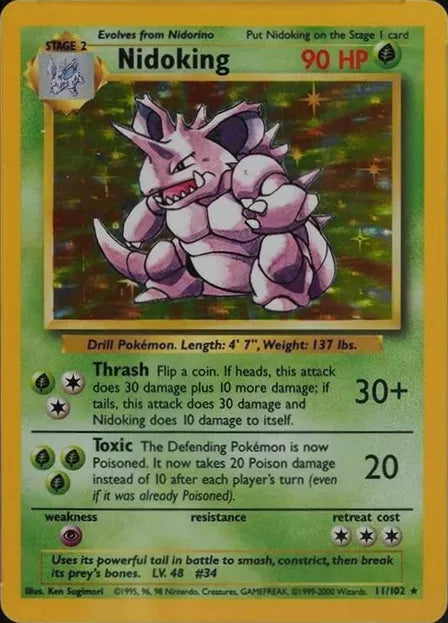 Nidoking⁣ - Base Set⁣ (Holo Rare)⁣ [11] English / Light Played / Normal
