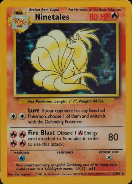 Ninetales⁣ - Base Set⁣ (Holo Rare)⁣ [12] English / Excellent / Normal