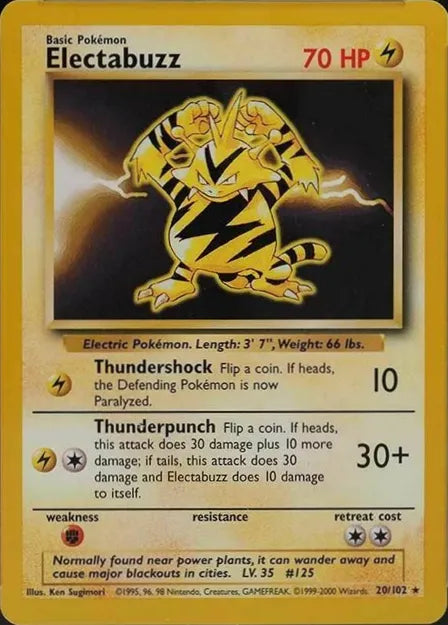 Electabuzz⁣ - Base Set⁣ (Rare)⁣ [20] English / Played / Normal