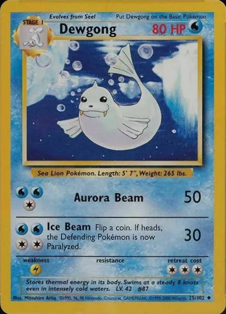 Dewgong⁣ - Base Set⁣ (Uncommon)⁣ [25] English / Played / Normal