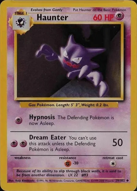 Haunter⁣ - Base Set⁣ (Uncommon)⁣ [29] English / Played / Normal