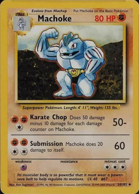 Machoke⁣ - Base Set⁣ (Uncommon)⁣ [34] English / Good / Normal