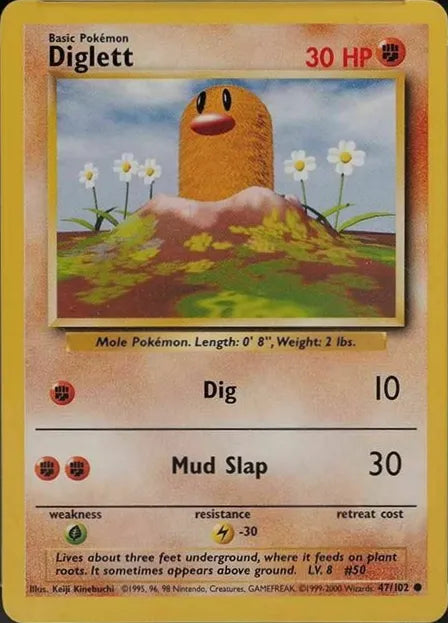 Diglett⁣ - Base Set⁣ (Common)⁣ [47] English / Excellent / Normal