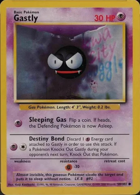 Gastly⁣ - Base Set⁣ (Common)⁣ [50] English / Poor / Normal