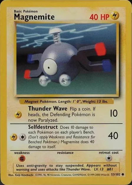 Magnemite⁣ - Base Set⁣ (Common)⁣ [53] English / Near Mint / Normal