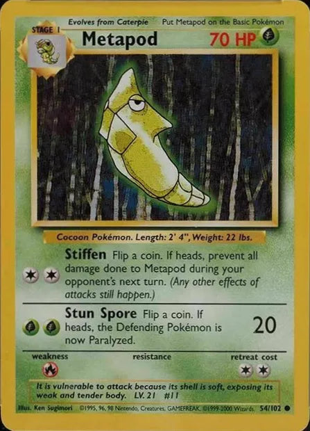 Metapod⁣ - Base Set⁣ (Common)⁣ [54] English / Played / Normal