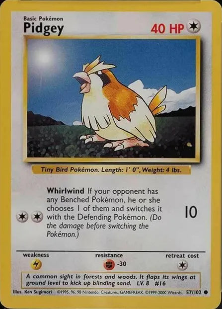 Pidgey⁣ - Base Set⁣ (Common)⁣ [57] English / Played / Normal