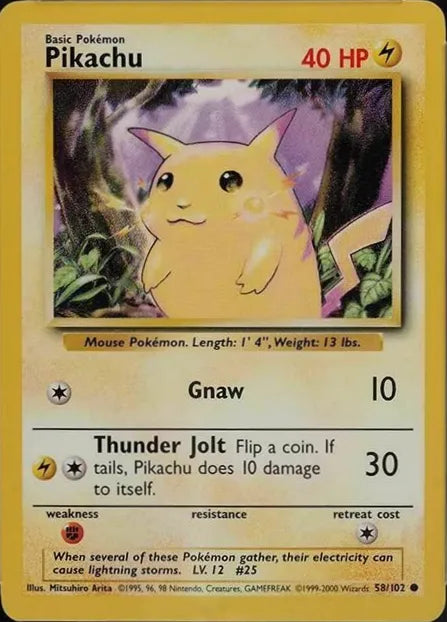 Pikachu⁣ - Base Set⁣ (Common)⁣ [58] English / Good / Normal