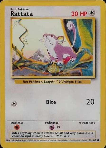 Rattata⁣ - Base Set⁣ (Common)⁣ [61] English / Light Played / Normal