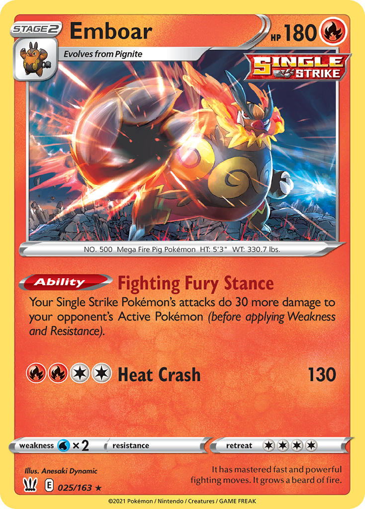 Emboar - Battle Styles (Holo Rare) [BST-25] English / Near Mint / Normal