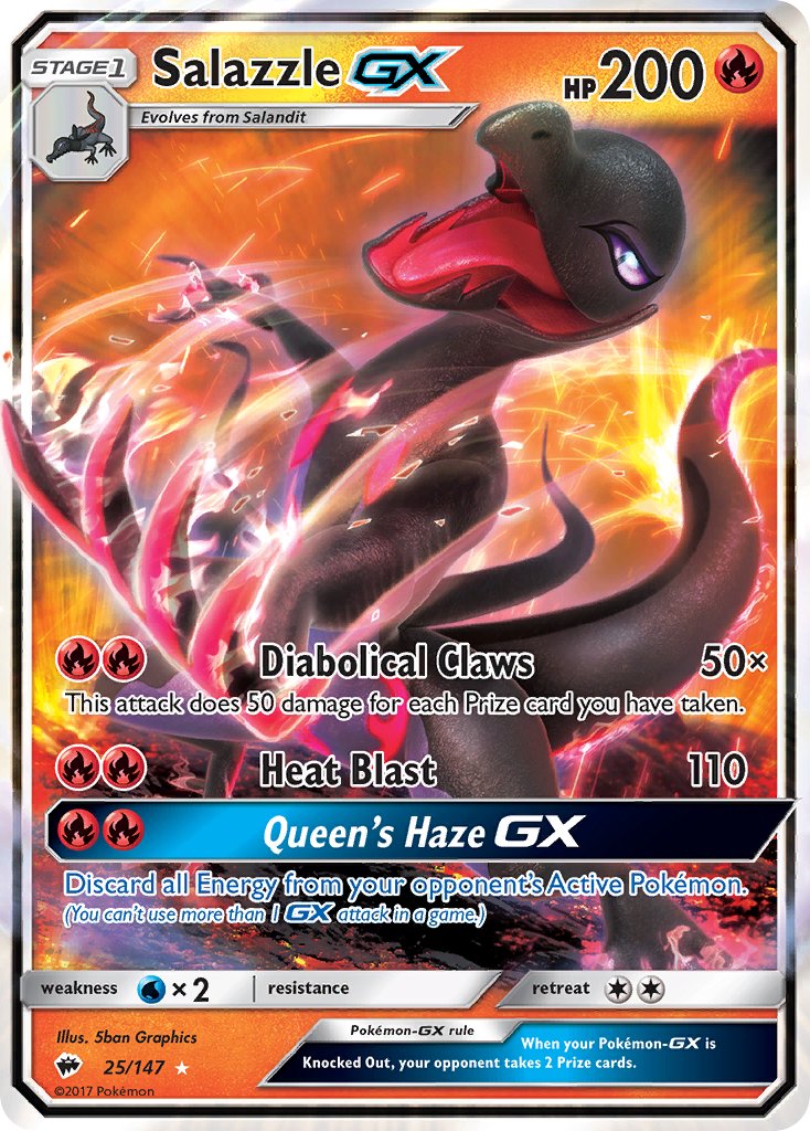 Salazzle GX⁣ - Burning Shadows⁣ (Ultra Rare)⁣ [25] English / Excellent / Normal
