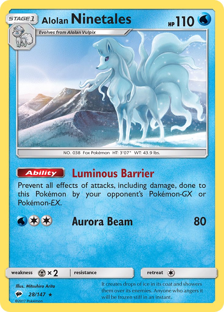 Alolan Ninetales - Burning Shadows (Rare) [BUS-28] English / Near Mint / Normal
